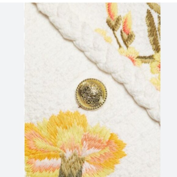 new DEREK LAM 10 CROSBY Penelope Floral Embroidered Crew Neck Jacket 257 2T1M0 - Picture 7 of 7